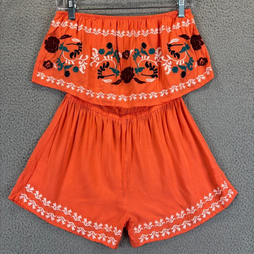 Y2k Micro Romper Small Embroidered Boho Hippie Sexy Retro Cottage Vintage Rue21